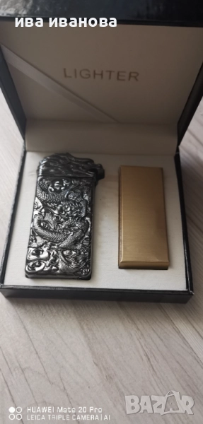 Метална плазмена запалка с дракон и USB, снимка 1
