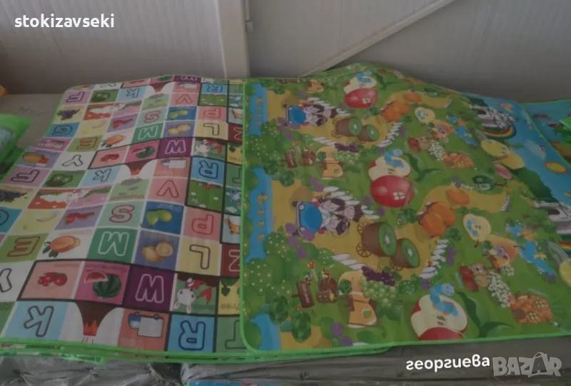 Двулицево детско килимче, Топлоизолиращо. 120х180 см и дебелина 0.5 см "Учи английски", снимка 1