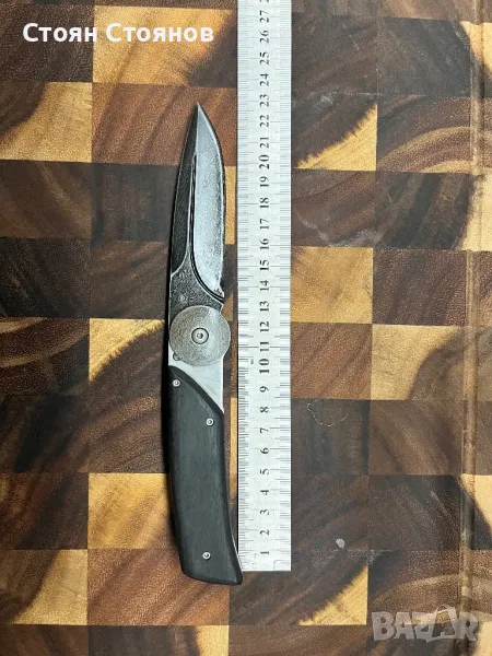 Руски сгъваем нож Кизляр Байкер-1 дамаск, снимка 1