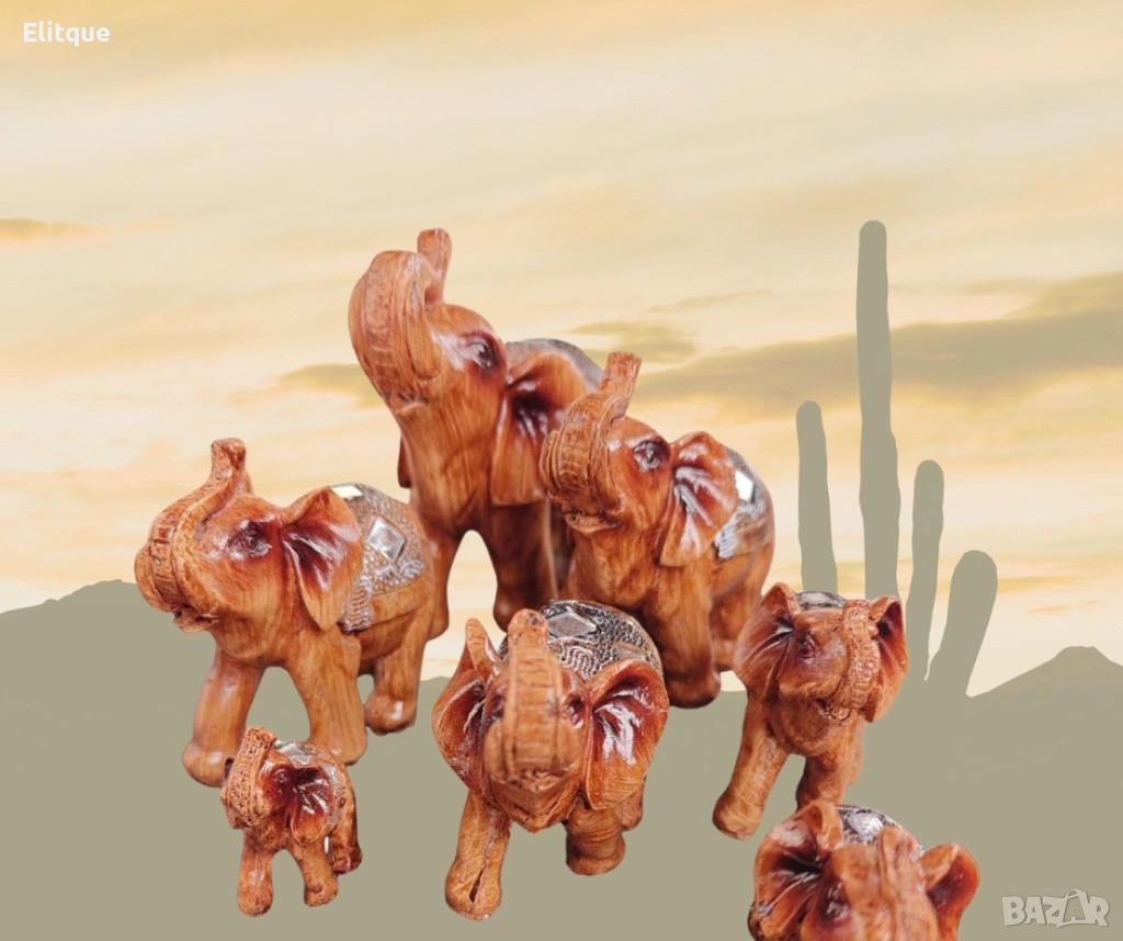 Комплект от 7 слончета за щастливи моменти и благополучие, снимка 1