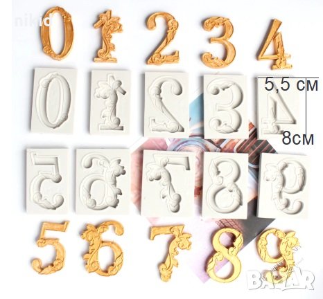 Красива голяма цифра число силиконов молд форма декорация торта фондан , снимка 1