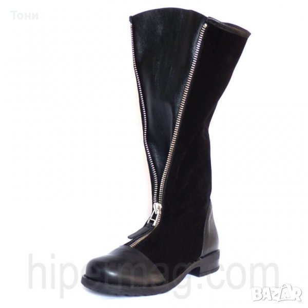 Дамски ботуши  La Speciale естествен велур и кожа, снимка 1