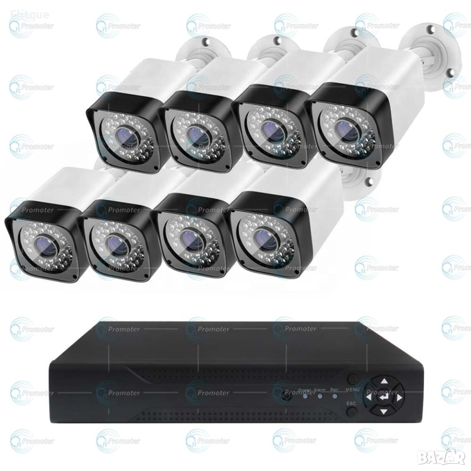 70907 Видеонаблюдение с 8 камери, снимка 1