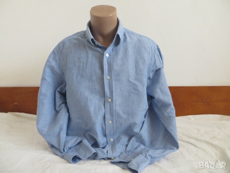 Мъжка риза с дълъг ръкав от лен Marks & Spencer  , снимка 1