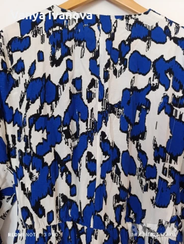 H&amp;M рокля в бяло синьо и черно ХЛ размер , снимка 10 - Рокли - 51362936