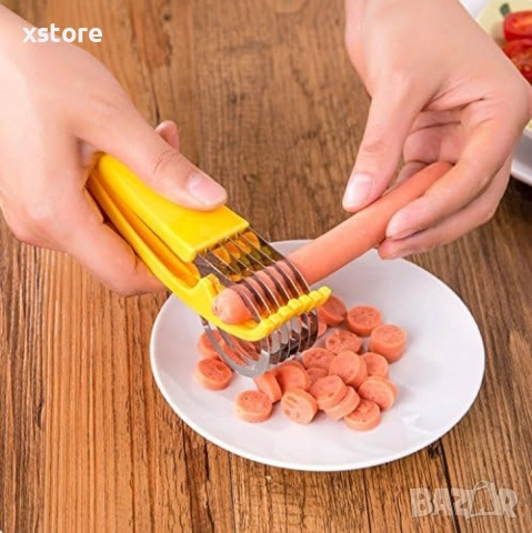 Функционална стоманена резачка за банани, резачка за плодове с ергономична дръжка, снимка 8 - Други стоки за дома - 52699663