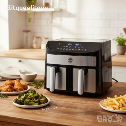 Двоен Air Fryer Queen KK-A02 - 7L, 2400W за здравословно и бързо готвене, снимка 5 - Мултикукъри - 52221926
