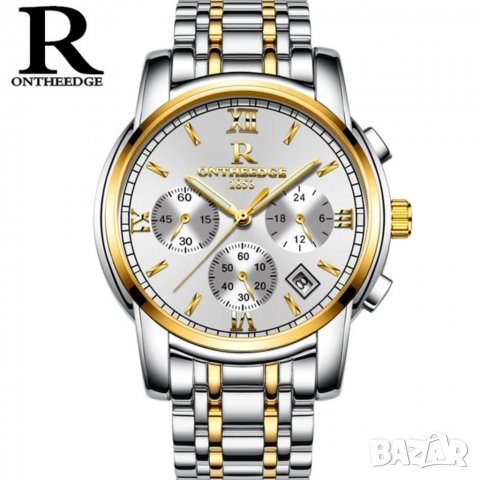 Ontheedge мъжки луксозен часовник с хронограф и календар, снимка 6 - Мъжки - 37638850