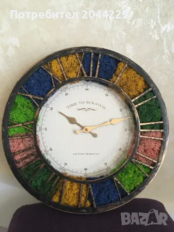 Стенен часовник с естествен скандинавски мъх, снимка 2 - Стенни часовници - 39910490