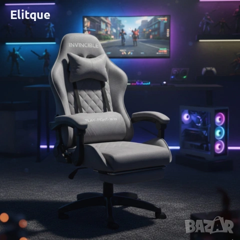 copy of Геймърски стол с регулируема височина, лумбална възглавница и метална основа, снимка 6 - Столове - 53243189