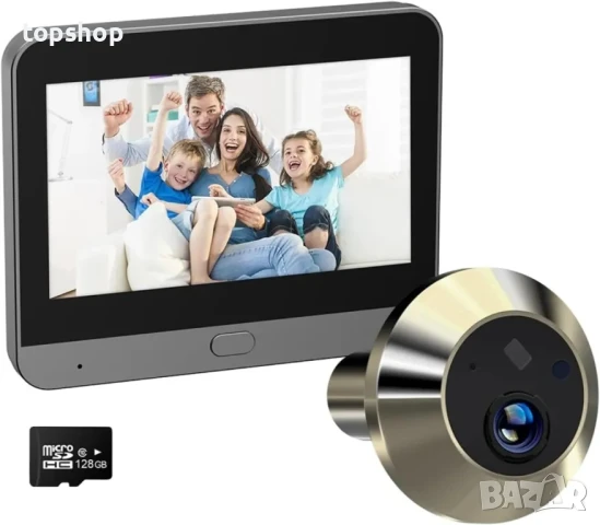 НОВ ВИДЕО ДОМОФОН ThikK ICam365 APP 1080P 2.4G WiFi Шпионка за врата, Безжичен звънец