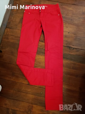 Червен дънков панталон, снимка 2 - Дънки - 34691803