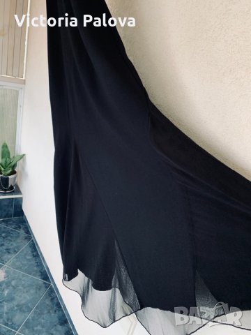 Дълга черна рокля DEPOLO, снимка 7 - Рокли - 33193761