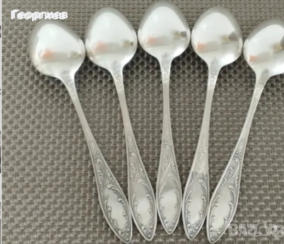 Посребрени мелхиорени лъжици ,вилици за супа от СССР , снимка 6 - Прибори за хранене, готвене и сервиране - 43199619