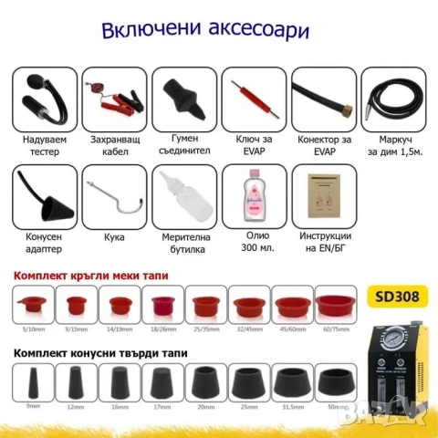 Пушек машина за диагностика на автомобили | Димен турбо детектор, снимка 7 - Други машини и части - 50195778