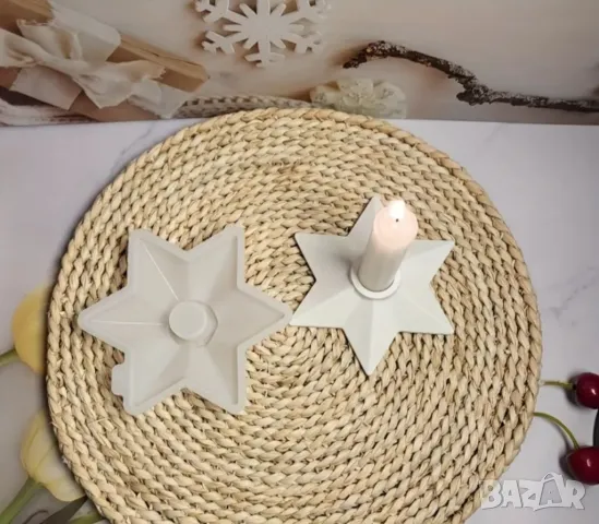 Молд свещник звезда , снимка 3 - Форми - 47751271