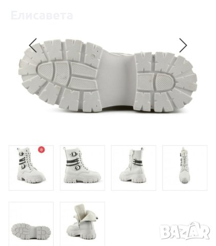 Дамски модерни бели топли боти , снимка 3 - Дамски боти - 43652958