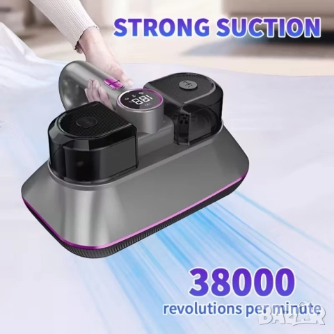 Безжична мощна прахосмукачка за матраци, килими, дивани и др. против акари / 102лв, снимка 3 - Прахосмукачки - 52694247