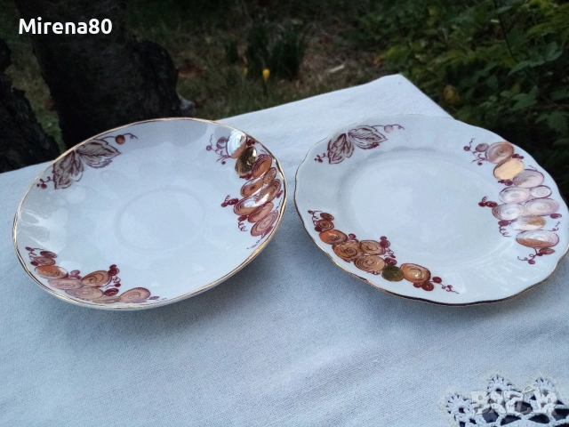 * Золотой виноград - ЛФЗ * - пълен сервиз за чай !, снимка 17 - Сервизи - 51952036