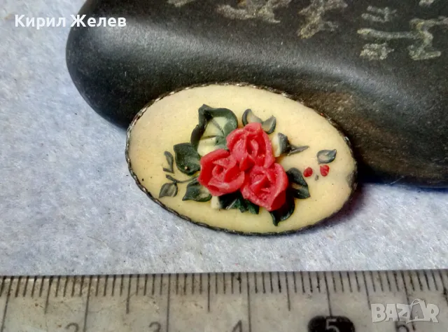 СТАРИННО ФЛОРАЛНО БИЖУ БРОШКА с РОЗИ ХУДОЖЕСТВЕНА РЪЧНА ИЗРАБОТКА 48879, снимка 6 - Антикварни и старинни предмети - 48842347