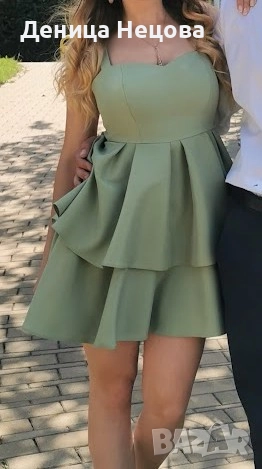 Официална рокля, къса рокля, рокля за сватба, зелена рокля, снимка 6 - Рокли - 52704742