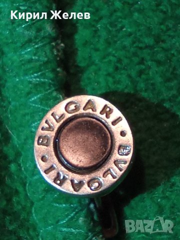 BVLGARI Маркова БУТИКОВА ЕМАЙЛИРАНА СРЕБЪРНА ОБЕЦА СРЕБРО 925 с БЯЛА ПОЗЛАТА - БУЛГАРИ 40029