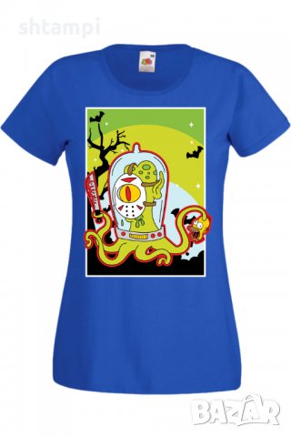 Дамска тениска The Simpsons Alien,Halloween,Хелоуин,Празник,Забавление,Изненада,Обичаи,, снимка 5 - Тениски - 38149380