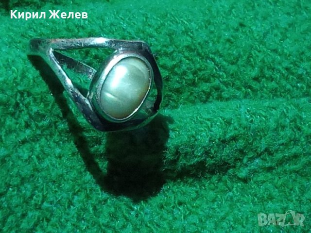 СТАР СКЪПОЦЕНЕН СРЕБЪРЕН АРТ ДЕКО ПРЪСТЕН МАЙСТОРСКА РЪЧНА ИЗРАБОТКА с ЕСТЕСТВЕНА БЯЛА ПЕРЛА 40261, снимка 16 - Антикварни и старинни предмети - 42380519