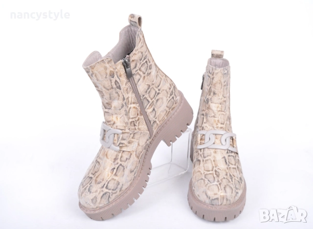 ЗИМА '25'26! Подплатени бежови дамски боти, снимка 2 - Дамски боти - 52289734