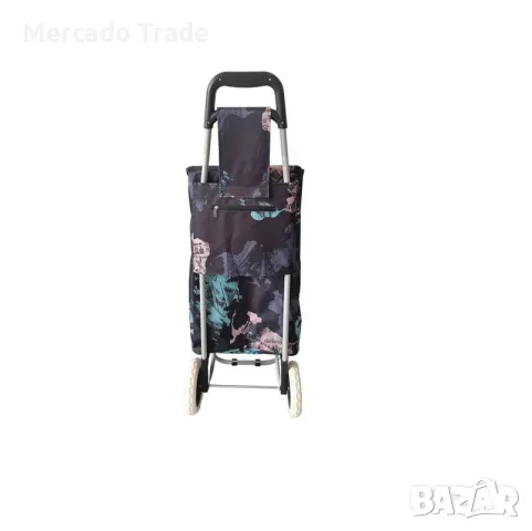 Пазарска количка Mercado Trade, Макс.тегло 30кг., Черна с мотиви, снимка 4 - Чанти - 48683354