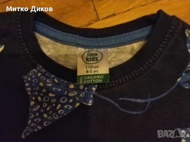 Детска блуза къс ръкав блуе сини 110см 4-5год. отлична, снимка 3 - Детски Блузи и туники - 43676880