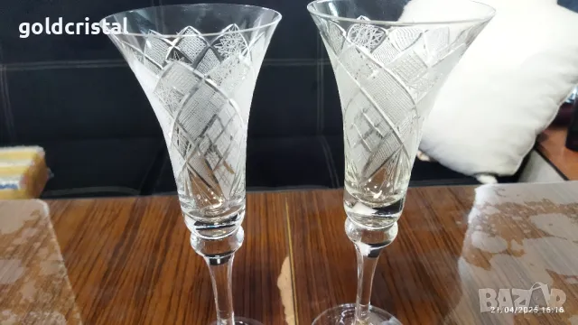 кристални сватбени чаши , снимка 7 - Сватбени аксесоари - 50104671