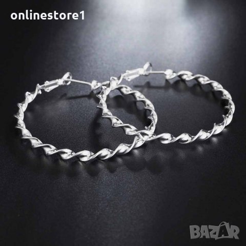 Сребърни Обеци Халки Касиопея BH343 , снимка 3 - Обеци - 32814630