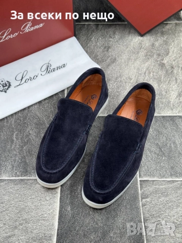 Loro Piana Мъжки Тъмно Сини Обувки Естествена Кожа Лоро Пиана Код E831, снимка 3 - Ежедневни обувки - 51477827