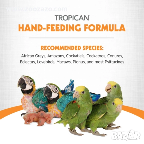 Каша за ръчно хранене на Папагали и малки Птици, 800 гр. - Hagen Tropican Hand - Модел: B22591, снимка 2 - За птици - 51881711