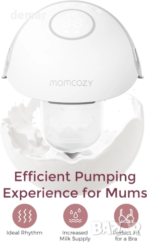 Помпа за кърма Momcozy Mobile Style M6, 3 режима, 9 нива, 2 бр., сиви, снимка 2 - Помпи за кърма - 52694253