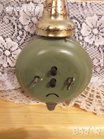 Изрисуван будилник янтар от СССР, снимка 3 - Стенни часовници - 37441579