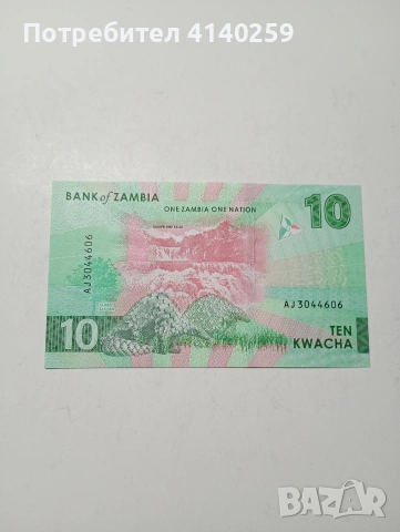 ЗАМБИЯ БАНКНОТА 10 КВАЧИ 2024 Г , снимка 3 - Нумизматика и бонистика - 53300009