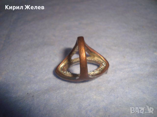 СТАР РЕТРО СТИЛ МЕДЕН НИКЕЛИРАН АРТ ПРЪСТЕН с ГНЕЗДО за ВГРАЖДАНЕ на КАМЪК КРИСТАЛ 22226, снимка 9 - Антикварни и старинни предмети - 37419721