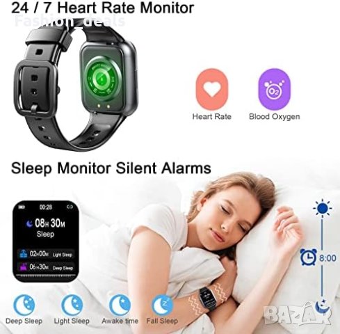 Нов Смарт часовник 1,69 инча Мъже Жени Подарък iOS Android, снимка 6 - Смарт гривни - 42946131