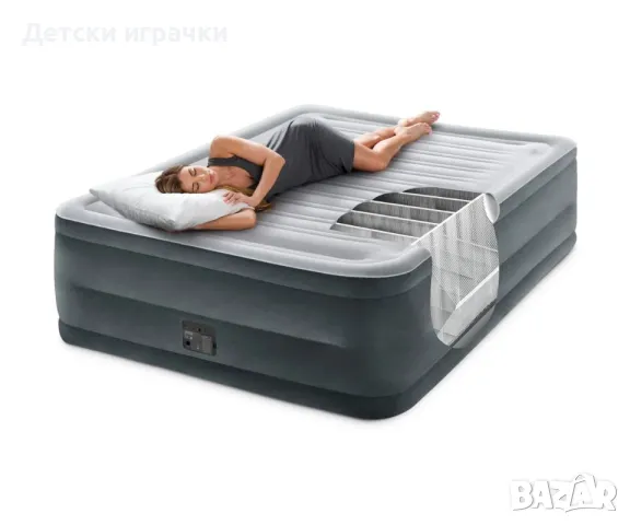 Матрак надуваем с вградена помпа Intex, 152х203х56см, Comfort-Plush High Rise 
