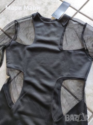 Рокля дълъг ръкав с тюл, снимка 4 - Рокли - 26235760