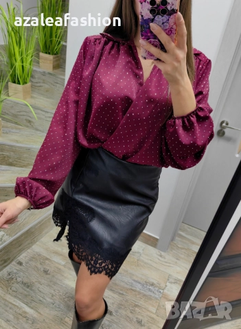 Дамски сет боди с кожена пола, снимка 2 - Комплекти - 52864194