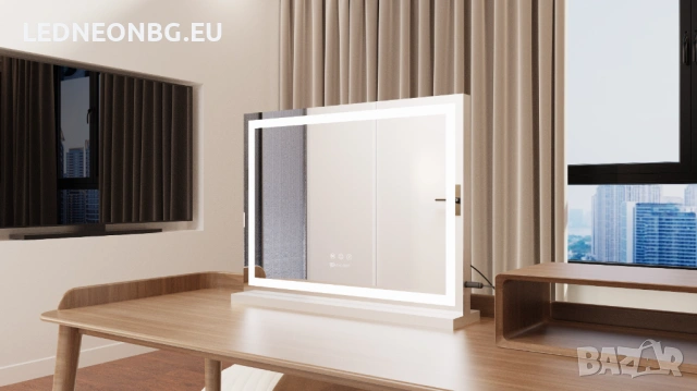 Огледало за грим с LED осветление и димиране