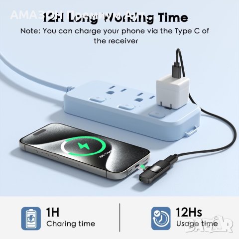 Комплект 2 бр. Lavalier Безжични петлични микрофони iPhone/iPad/Android Type-C/OTG/видео подкаст, снимка 6 - Микрофони - 43724890