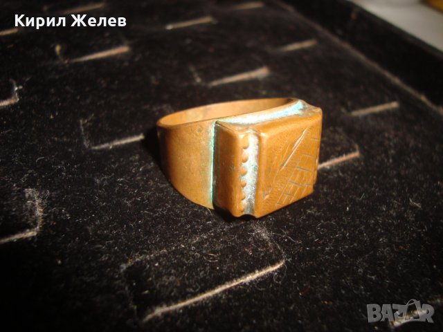 СТАРО БИЖУ МЕДЕН РЪЧНО ИЗРАБОТЕН и ОРНАМЕНТИРАН КЛАСИЧЕСКИ МОДЕЛ МАСИВЕН ПРЪСТЕН РЯДЪК 22258, снимка 3 - Пръстени - 33136057