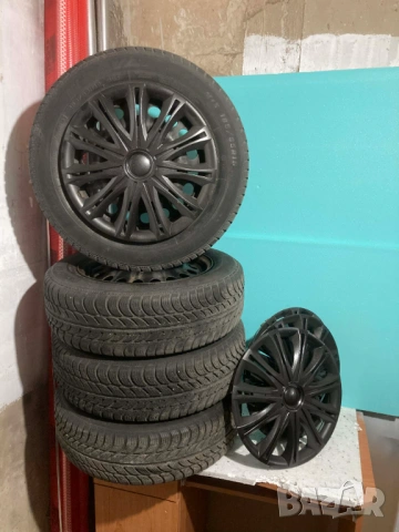 4 бр железни джант OPEL  за Опел 4x100 15 цола + подарък зимни гуми и тасове , снимка 2 - Гуми и джанти - 53393086