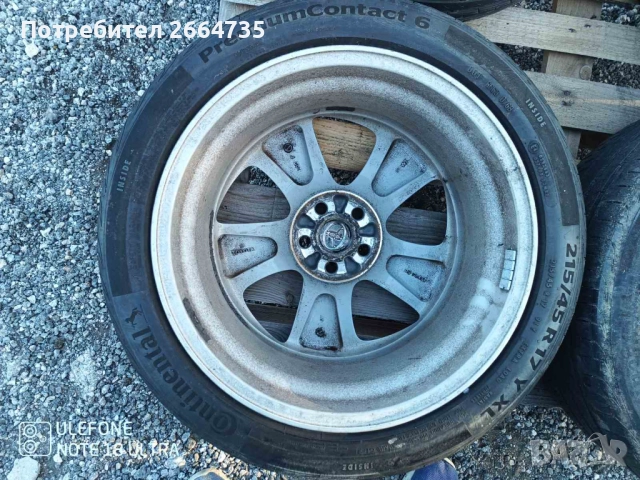 Лети джанти с гуми Toyota 5/100/17, снимка 7 - Гуми и джанти - 52286114