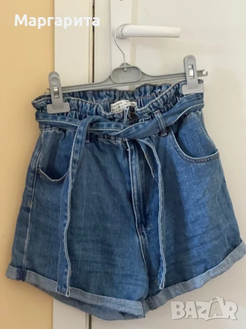 Къси дънкови панталони с висока талия Stradivarius , снимка 1