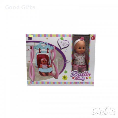 Сладка музикална бебешка кукла Baella с люлка